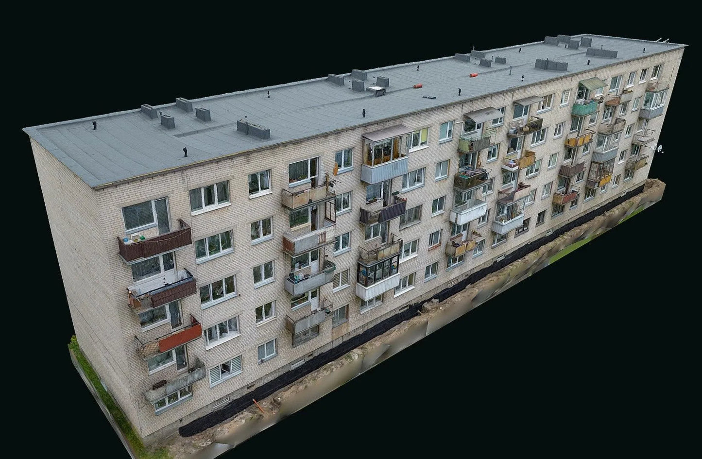 PBR Game 3D Models - 5 Floor Apartment Building Before The Renovation