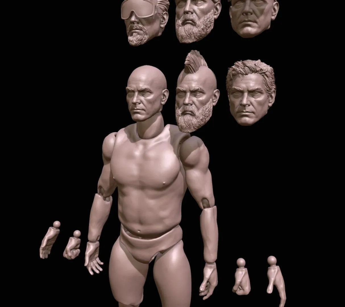 PBR Game 3D Models - Action Figure 3D Printing Male Movable Body