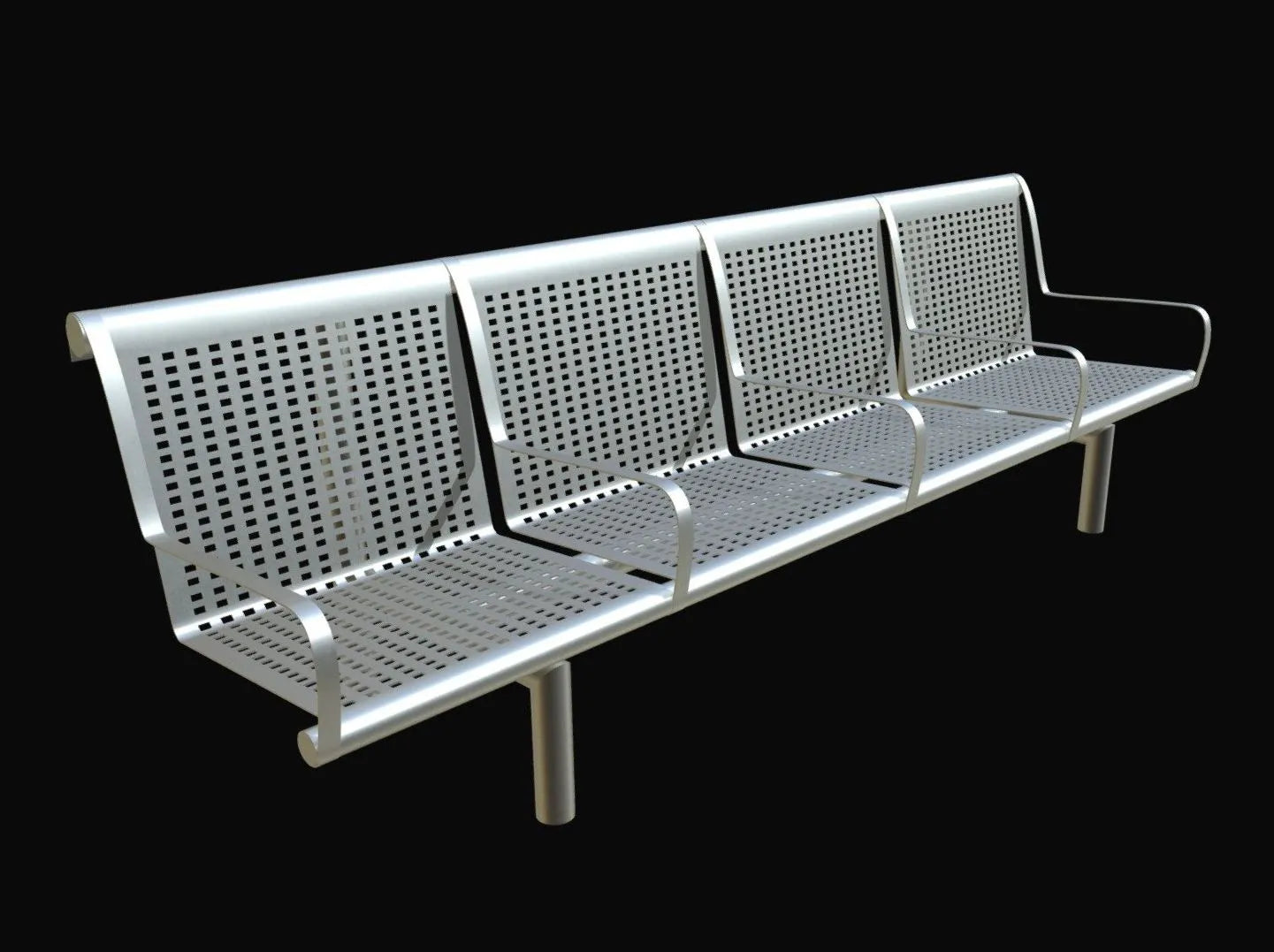 PBR Game 3D Models - Airport Or Station Seating