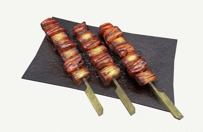 PBR Game 3D Models - Barbecue bbq pork skewers