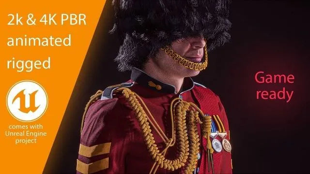 PBR Game 3D Models - British queens guard