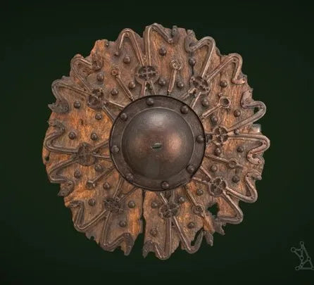 PBR Game 3D Models - Buckler With Complex Iron Fittings