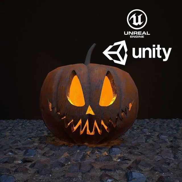 PBR Game 3D Models - Carved Halloween pumpkin vol 2