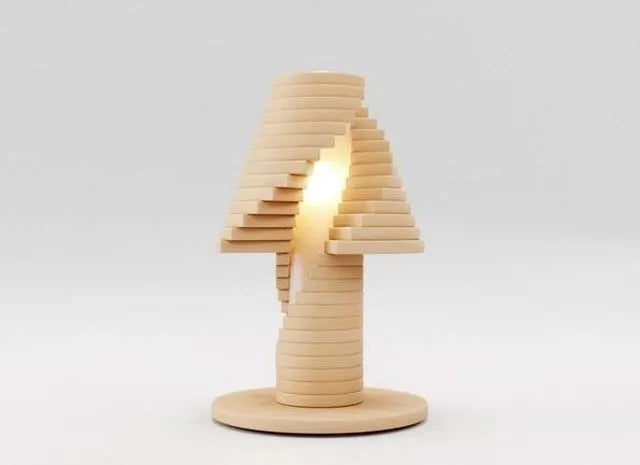 PBR Game 3D Models - Creative Wooden Table Lamp