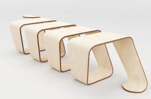 PBR Game 3D Models - Designer Wooden Bench-Spiral