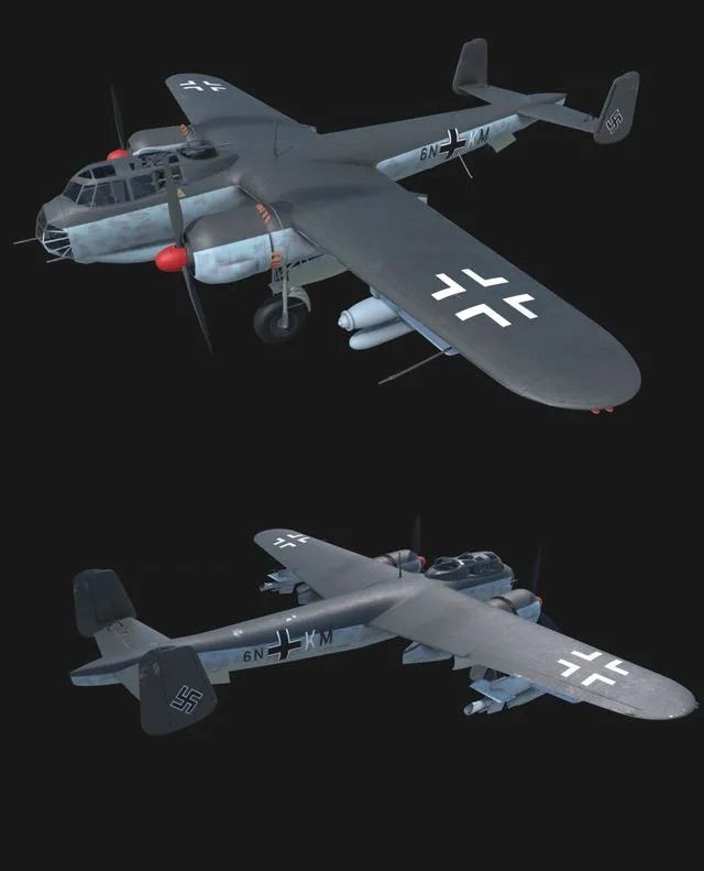 PBR Game 3D Models - Dornier Do217 E5 Hs 293 Missiles