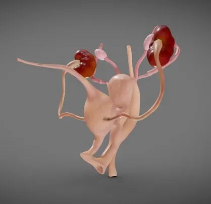 PBR Game 3D Models - Fetal Female Reproductive System Week Sixteen