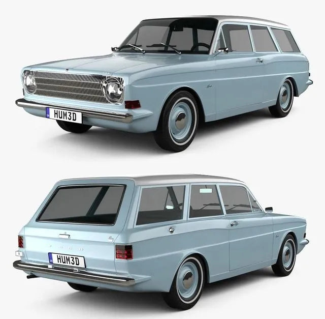 PBR Game 3D Models - Ford Taunus (P6) 12M station wagon 1967