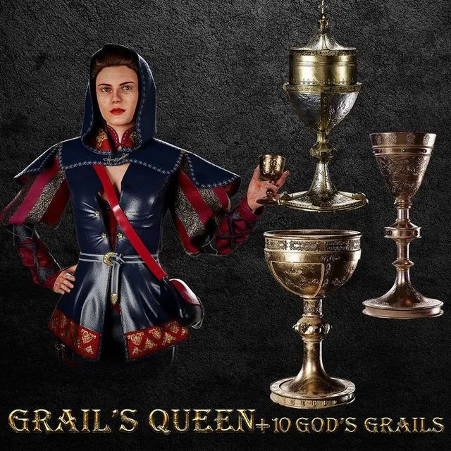 PBR Game 3D Models - GRAILS QUEEN with 10 GODS GRAILS