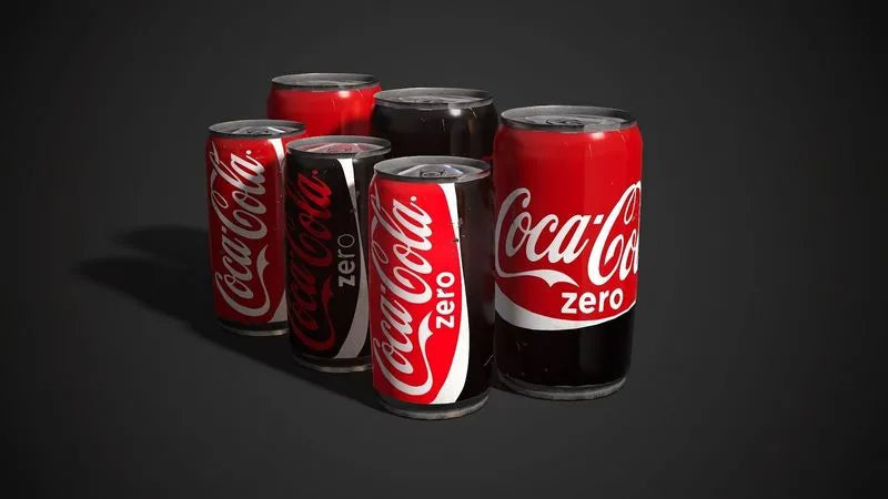 PBR Game 3D Models - Low poly Coca-Cola can 335ml – 222ml