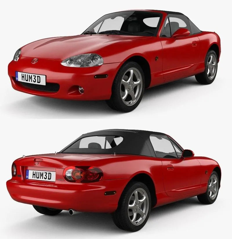 PBR Game 3D Models - Mazda MX-5 convertible with HQ interior 1998