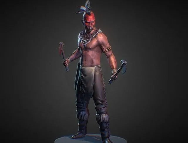 PBR Game 3D Models - Mohican Warrior