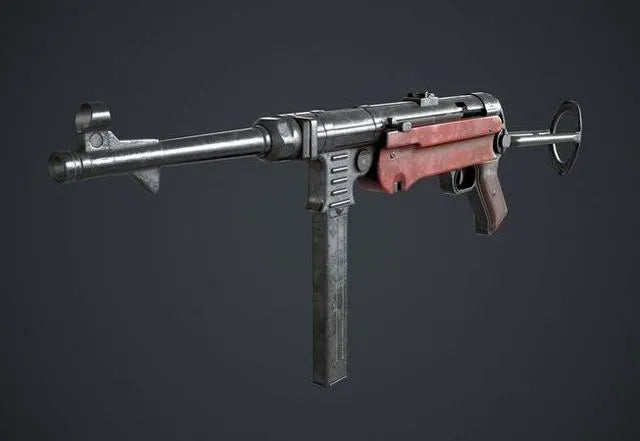 PBR Game 3D Models - MP-40 machine gun