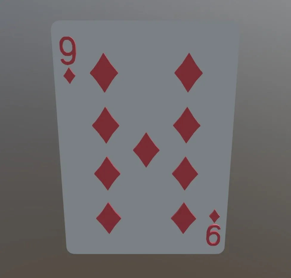 PBR Game 3D Models - Nine Of Diamonds