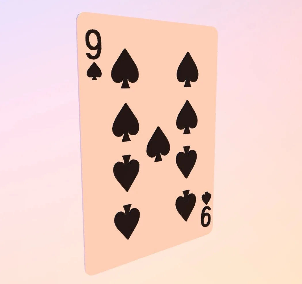 PBR Game 3D Models - Nine Of Spades