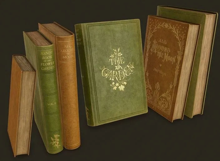 PBR Game 3D Models - Old Books Low-poly
