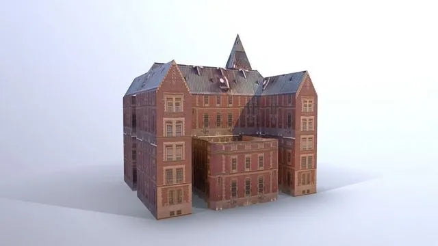 PBR Game 3D Models - Old brick palace