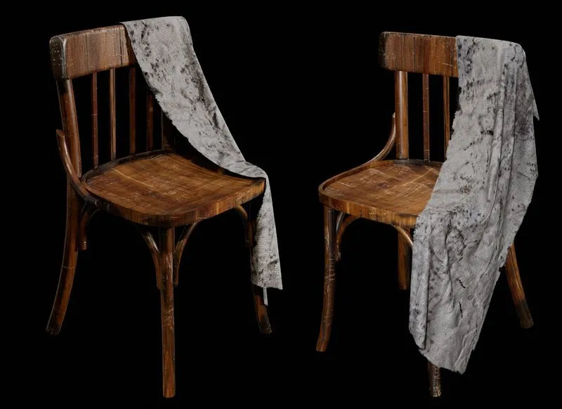 PBR Game 3D Models - Old Western Chair