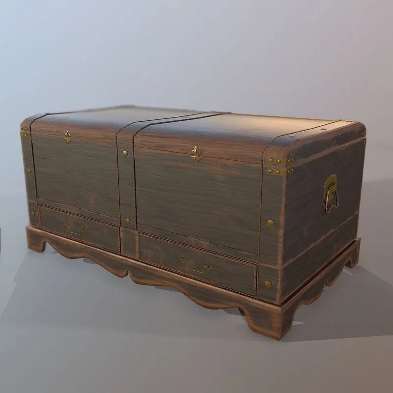 PBR Game 3D Models - Old Wood Chest