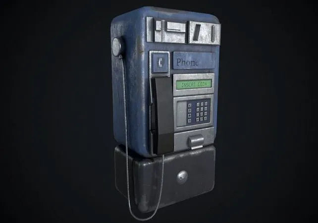 PBR Game 3D Models - Payphone Dirty
