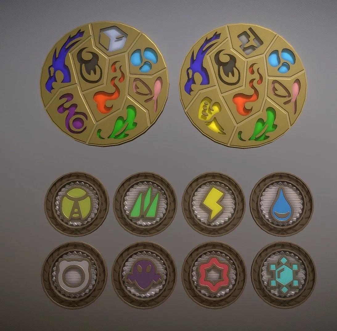 PBR Game 3D Models - Pokemon Gym Badge 4 Galar Paldea