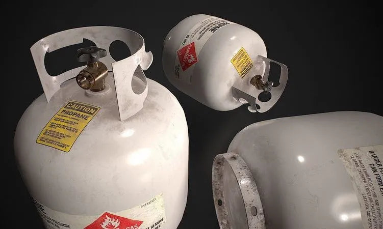 PBR Game 3D Models - Propane Tank usage dirty white
