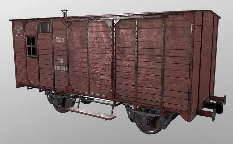 PBR Game 3D Models - Railcar old train car