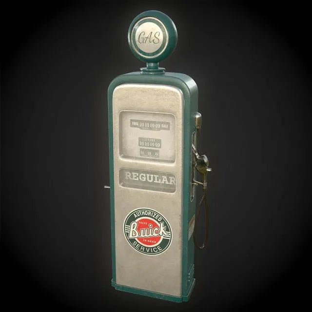 PBR Game 3D Models - Retro gas pump