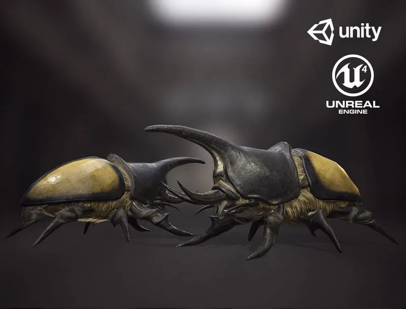 PBR Game 3D Models - Rhinoceros beetle