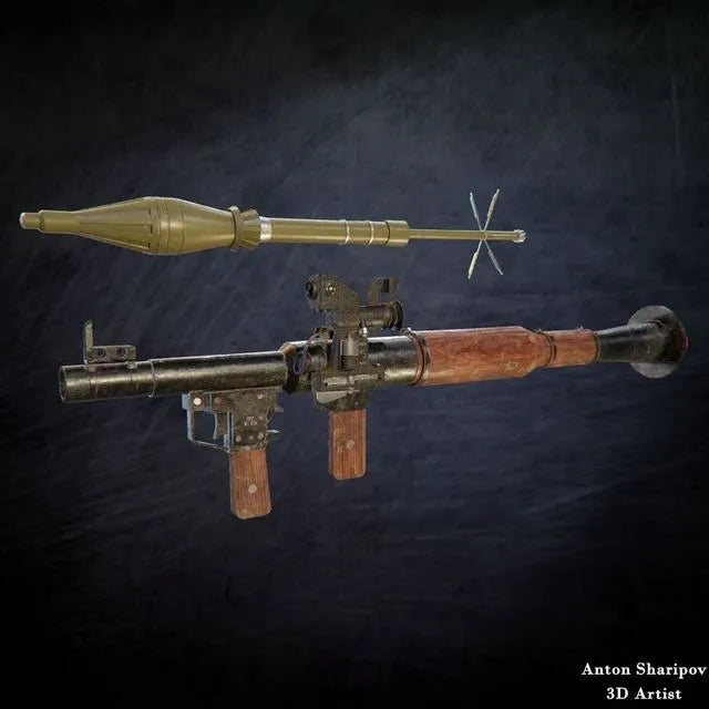PBR Game 3D Models - RPG 7 and PSO Scope