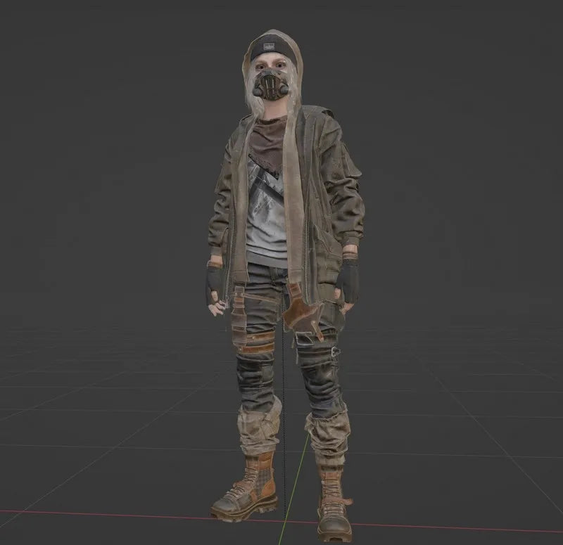 PBR Game 3D Models - Survival Girl