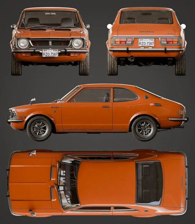 PBR Game 3D Models - Toyota Corolla TE27 Levin