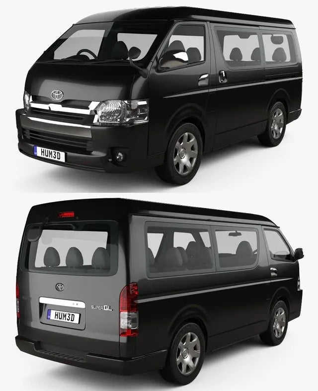 PBR Game 3D Models - Toyota Hiace Passenger Van L1H2 GL 2013