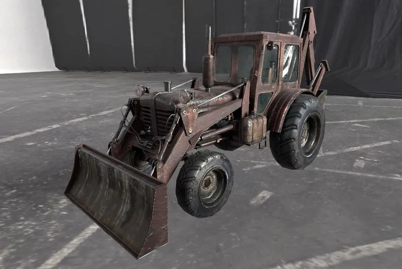 PBR Game 3D Models - Tractor excavator MTZ 70