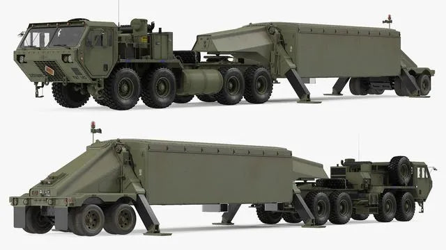 PBR Game 3D Models - Tractor M983 with THAAD TPY2 Radar