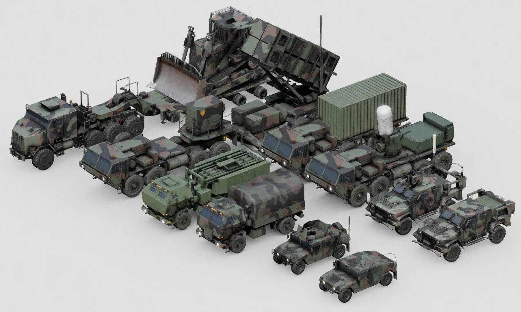 PBR Game 3D Models - Us Military Vehicles