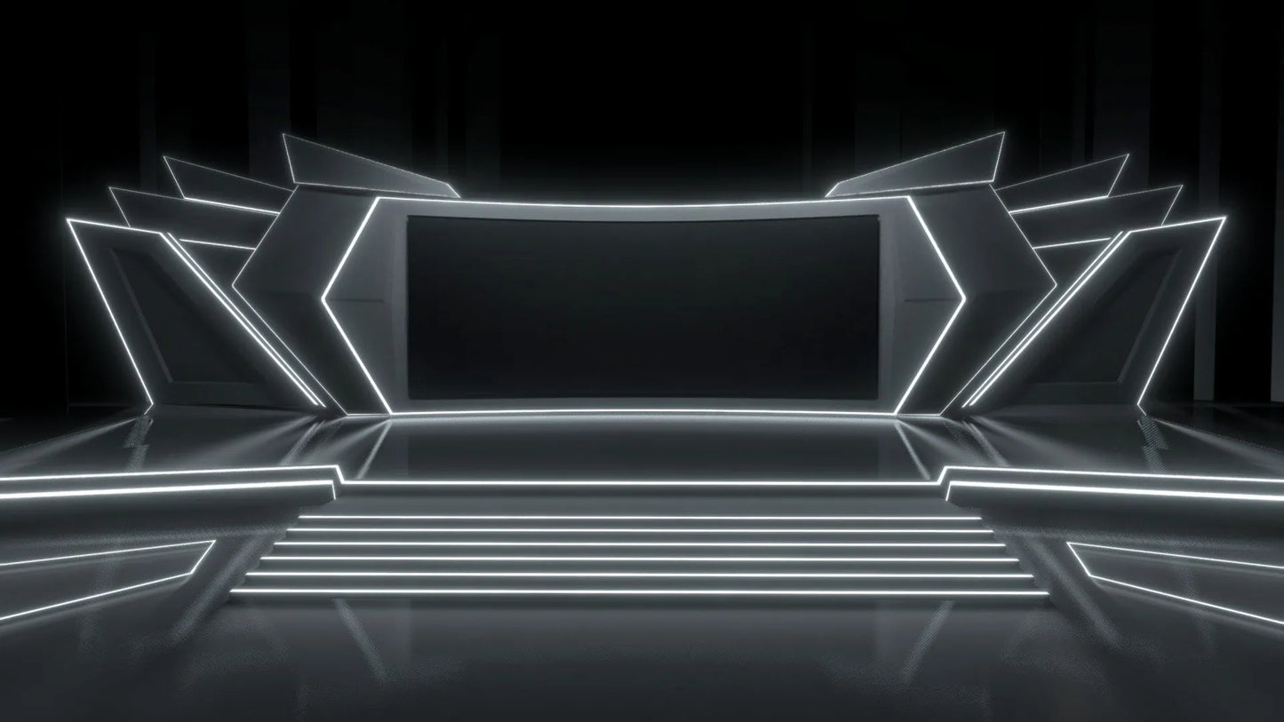 PBR Game 3D Models - Virtual Event Stage Baked
