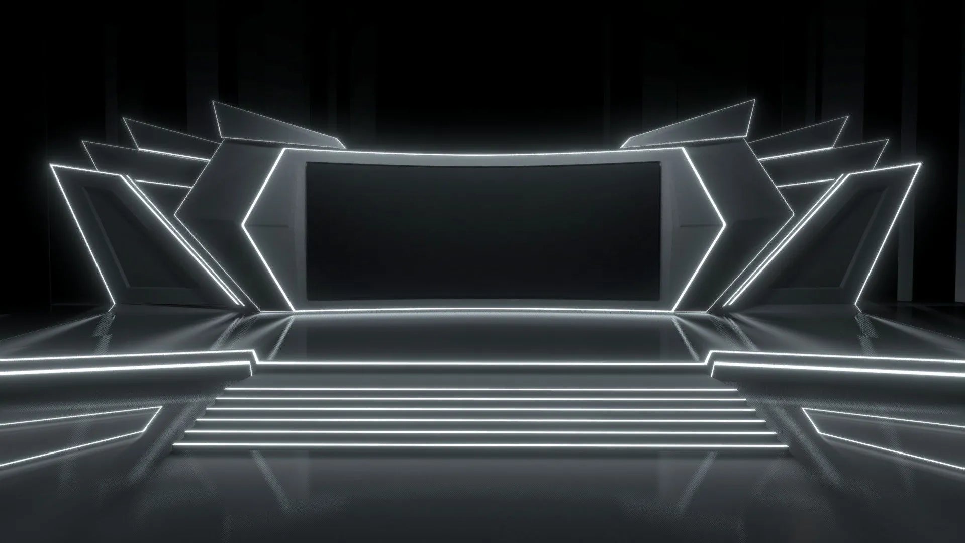 PBR Game 3D Models - Virtual Event Stage Baked