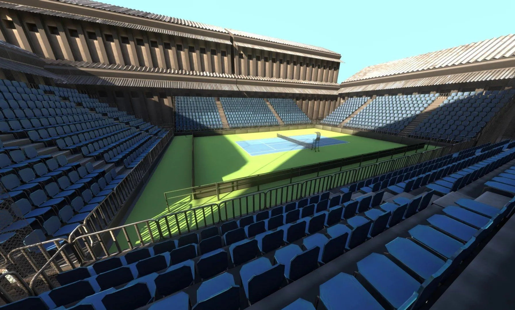 PBR Game 3D Models - Vr Tennis Court