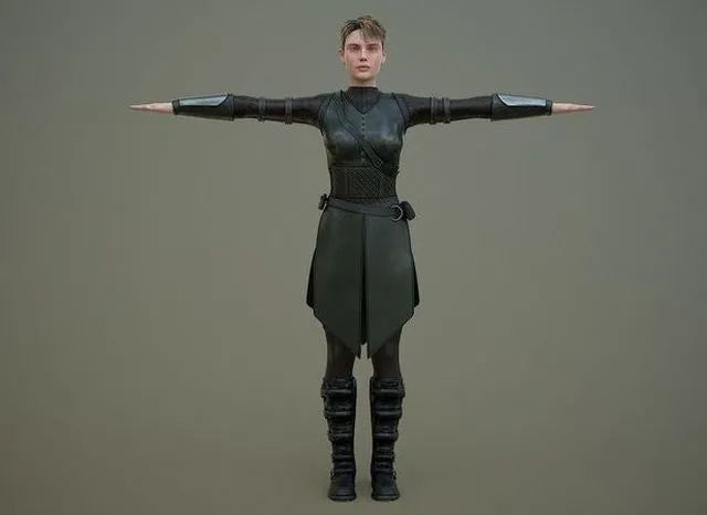PBR Game 3D Models - Warrior Girl Spy