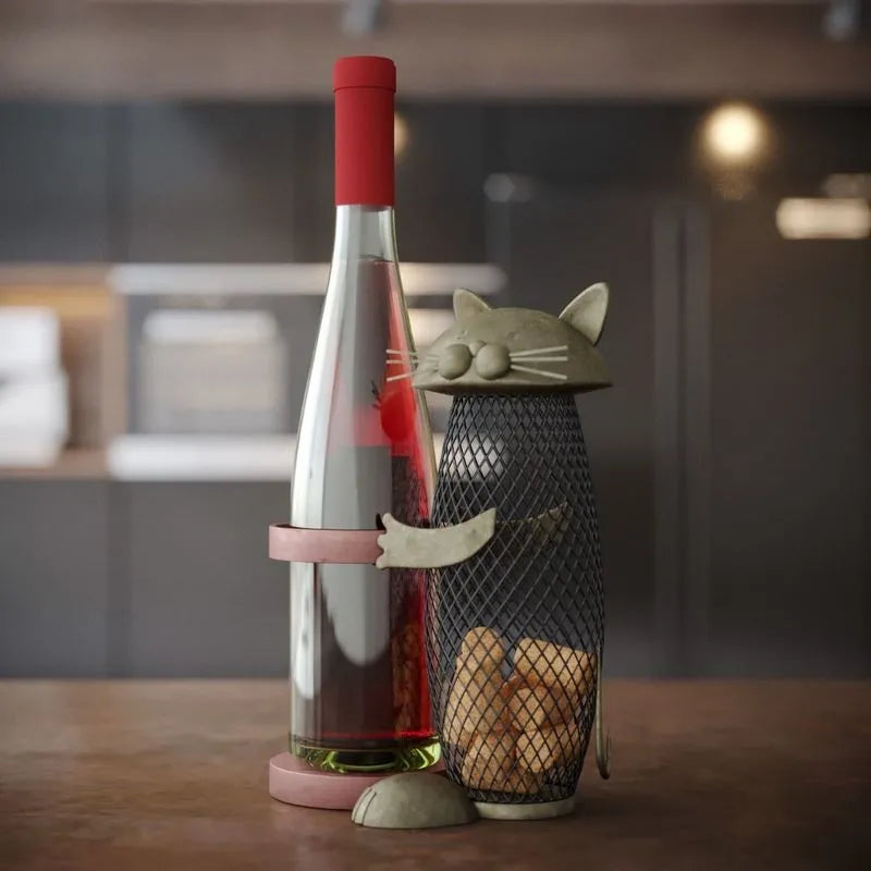 PBR Game 3D Models - Wine Holder With Cat
