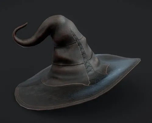PBR Game 3D Models - Witches Magic Hat Game Ready Low Poly 3D Model