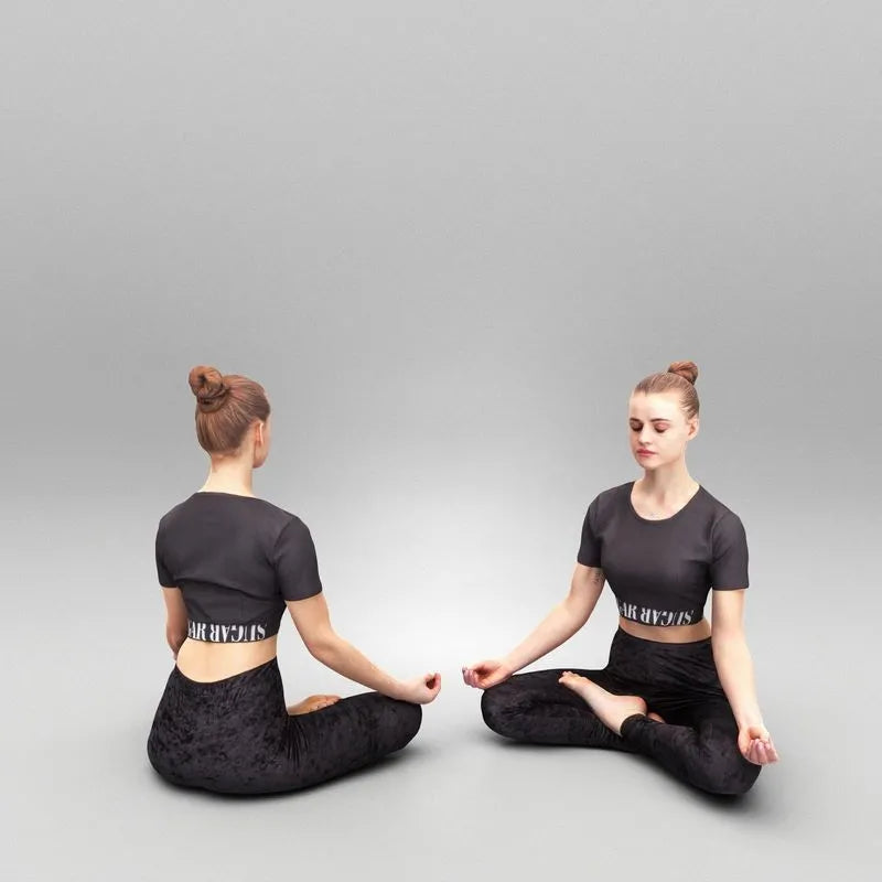 PBR Game 3D Models - Woman sitting in yoga pose 362