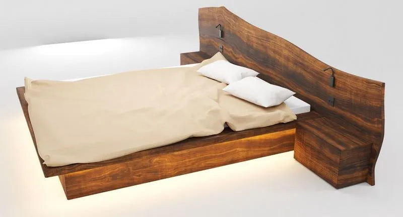 PBR Game 3D Models - Wooden Hard Massive Bed