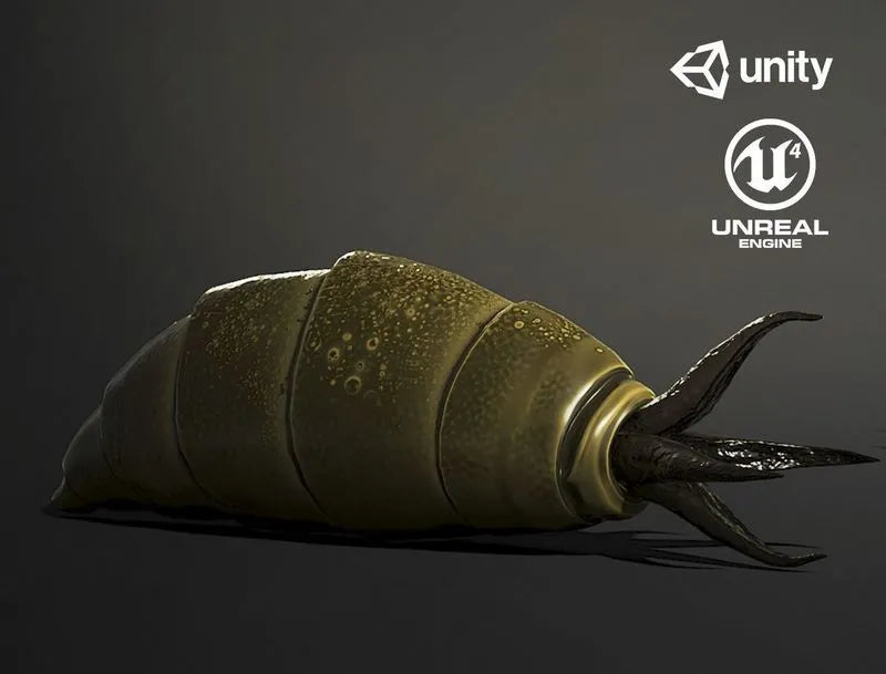 PBR Game 3D Models - Worm creature1 Low-poly