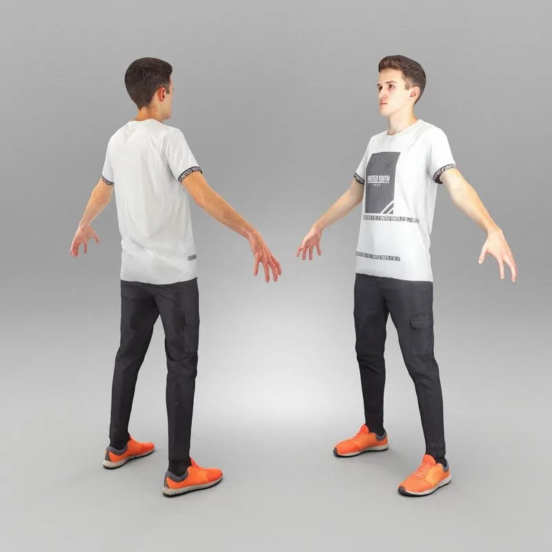 PBR Game 3D Models - Young man in casual outfit ready for animation 420