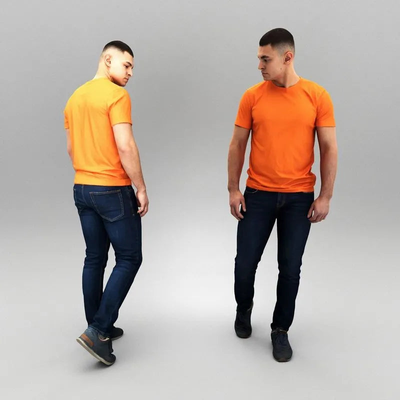 PBR Game 3D Models - Young man walking 409