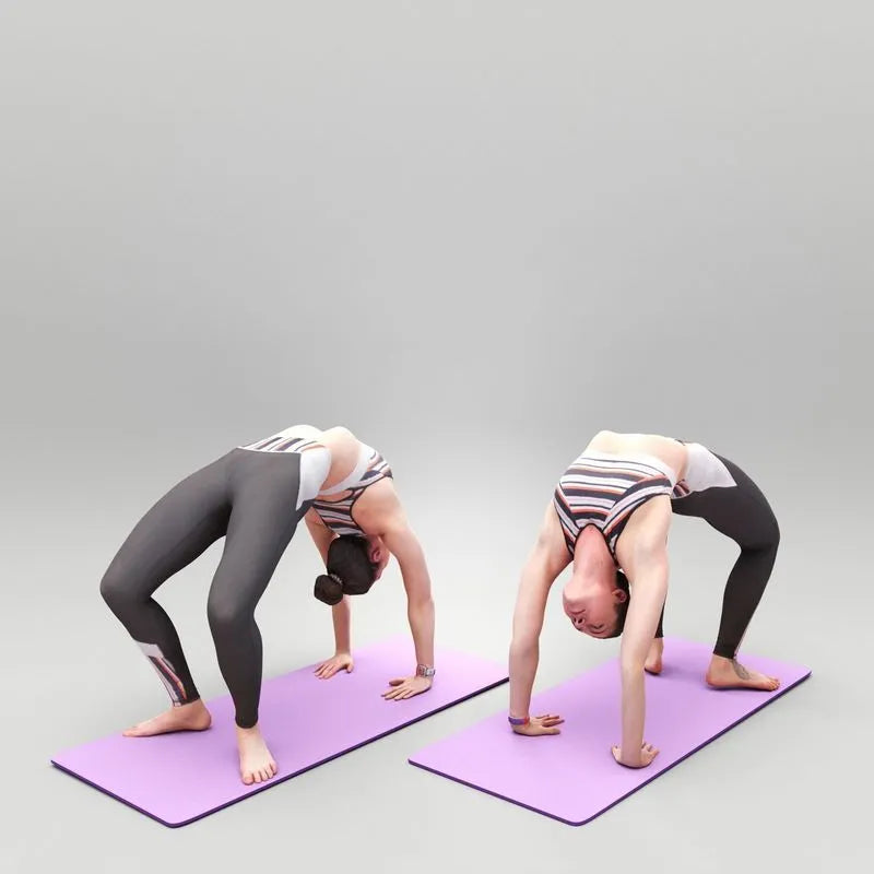PBR Game 3D Models - Young woman doing exercise 457