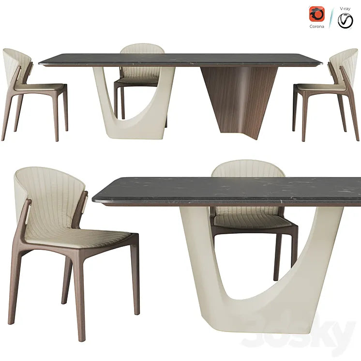 Pinnacle table And Luisa chair 3DSMAX Model