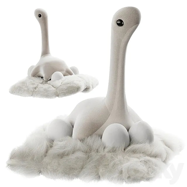 Plush dinosaur with eggs 3ds Max